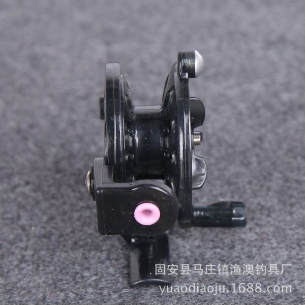 Portable Mini Fly Fishing Reel Carp Winter Ice Fishing - Black