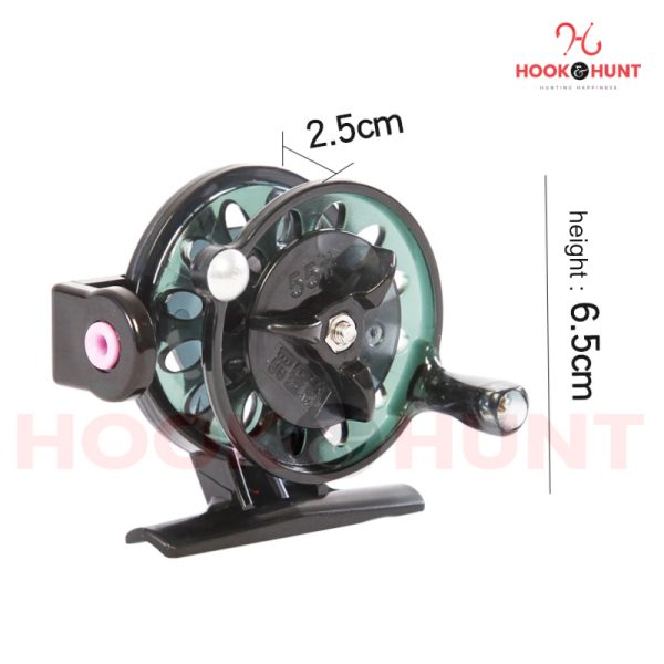 Portable Mini Fly Fishing Reel Carp Winter Ice Fishing - Black