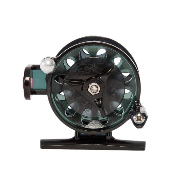 Portable Mini Fly Fishing Reel Carp Winter Ice Fishing - Black