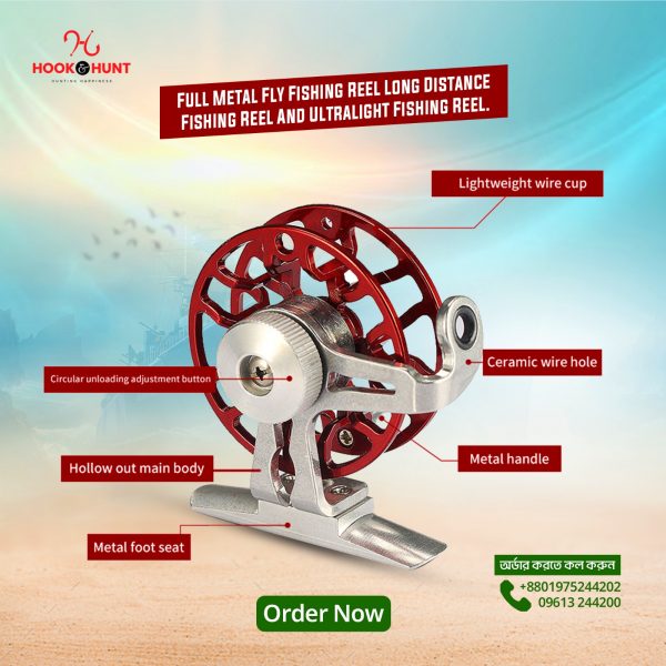 Full Metal Fly Fishing Reel Long Distance Ultralight Fishing Reel.
