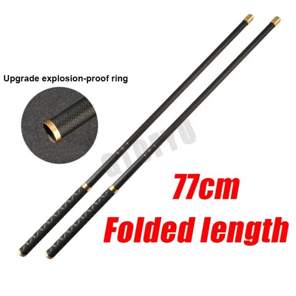 Special Black Carbon  Short Section Stream Hand Fishing Rod.